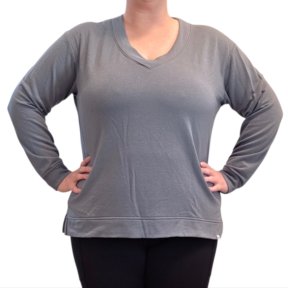 Orvis V Neck Jersey Knit Sweater- L